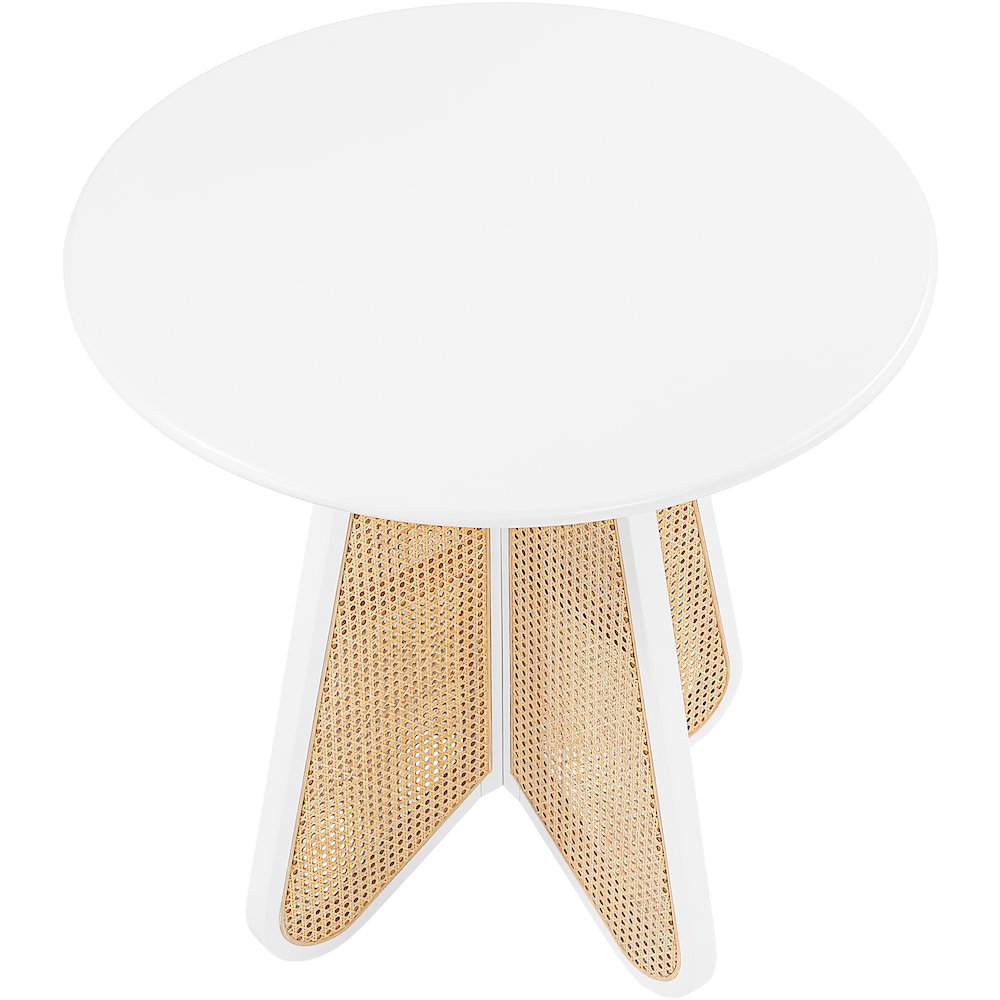 Butterfly 36" White / Natural Solid Wood And Natural Cane Counter Height Table. Picture 5