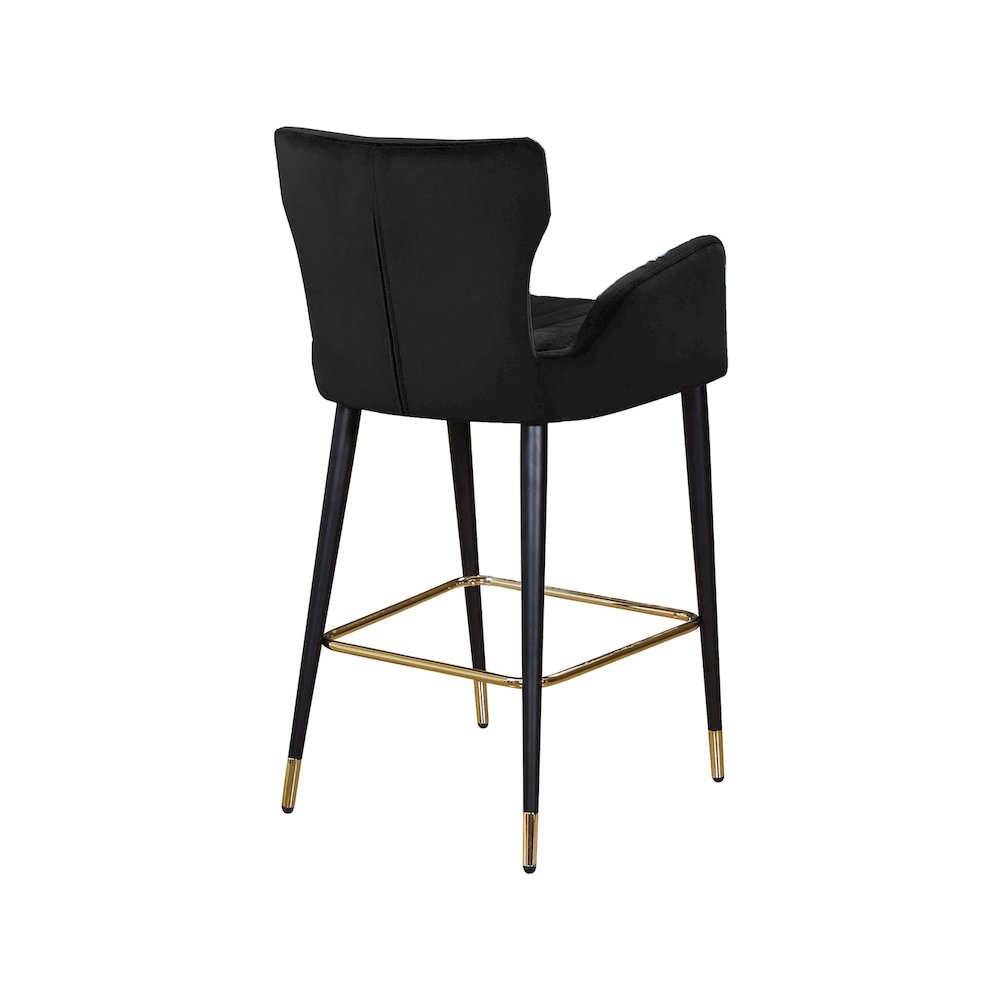 Luxe Black Velvet Stool, Set of 2. Picture 2