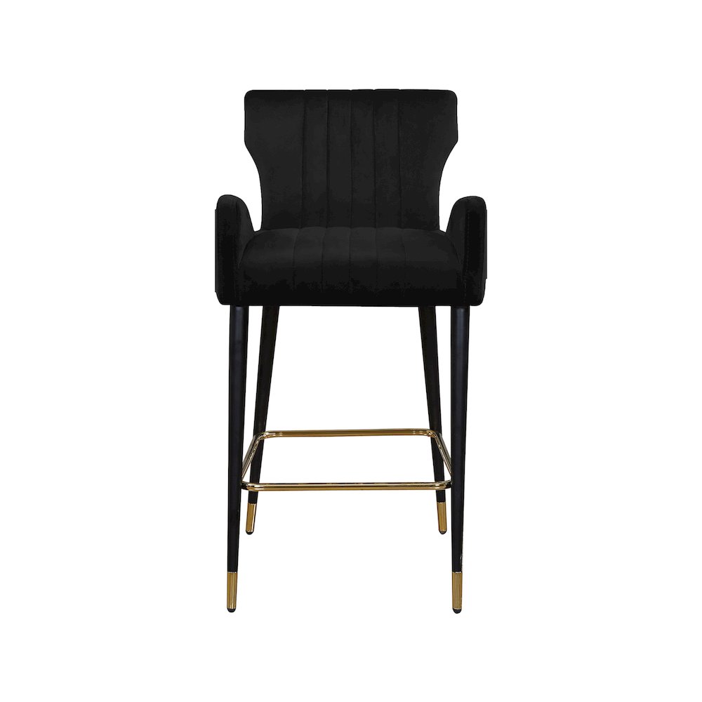 Luxe Black Velvet Stool, Set of 2. Picture 3