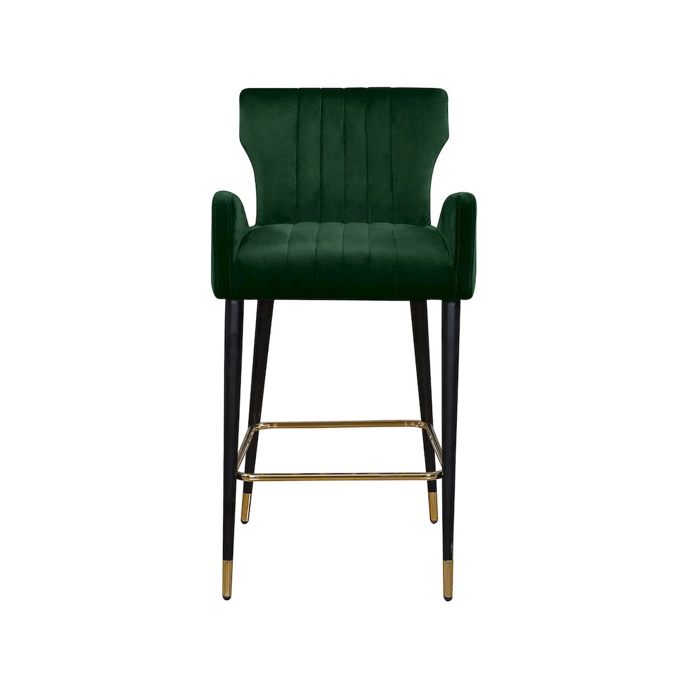 Luxe Green Velvet Stool, Set of 2. Picture 3