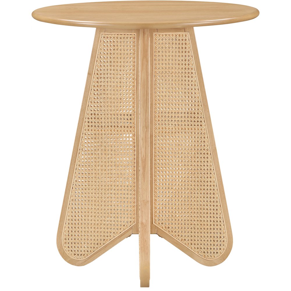 Butterfly 36" Natural Solid Wood And Natural Cane Bar Height Table. Picture 3