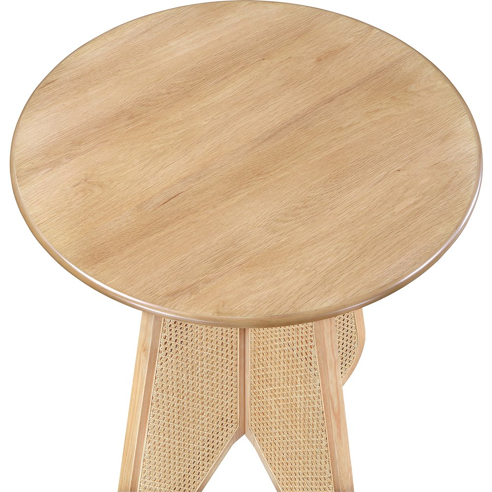 Butterfly 36" Natural Solid Wood And Natural Cane Bar Height Table. Picture 5