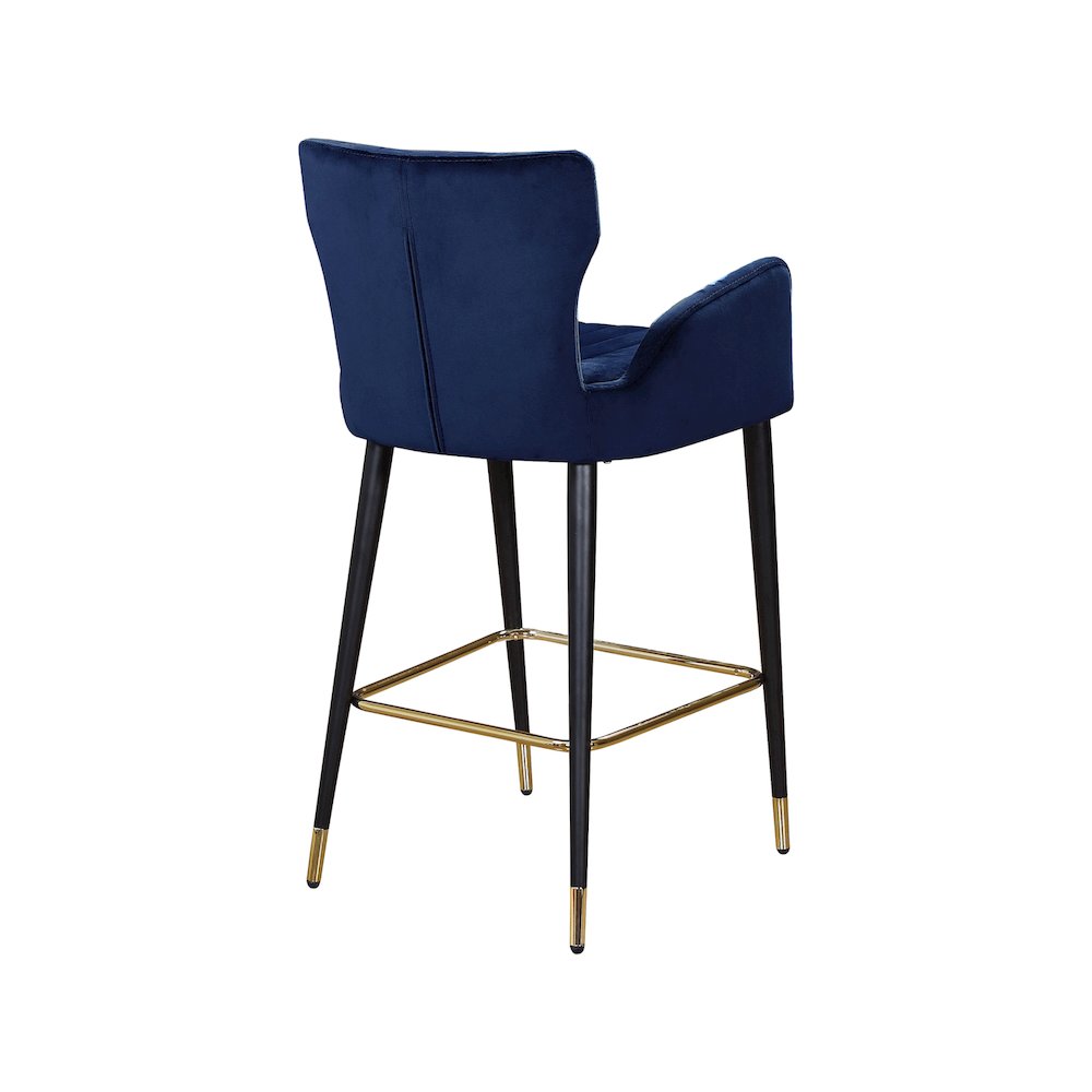 Luxe Navy Velvet Stool, Set of 2. Picture 2