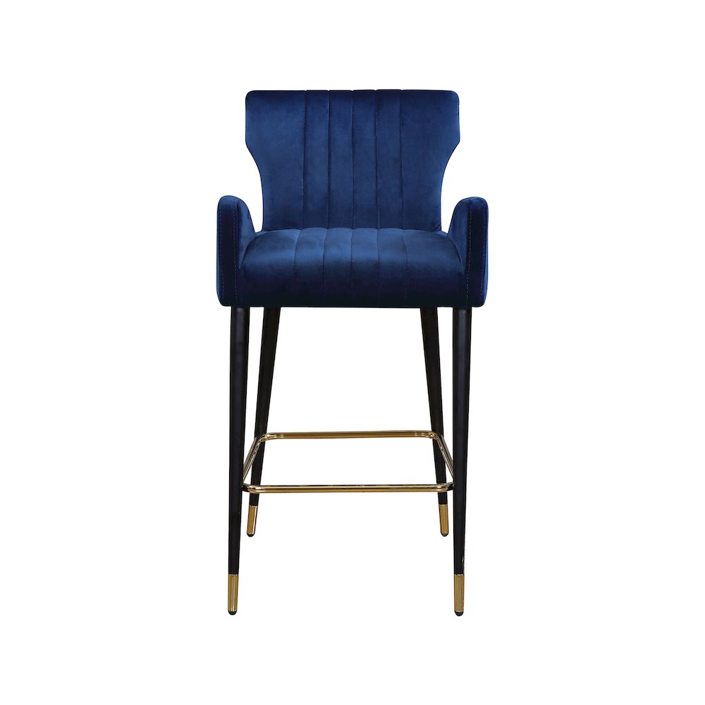 Luxe Navy Velvet Stool, Set of 2. Picture 3