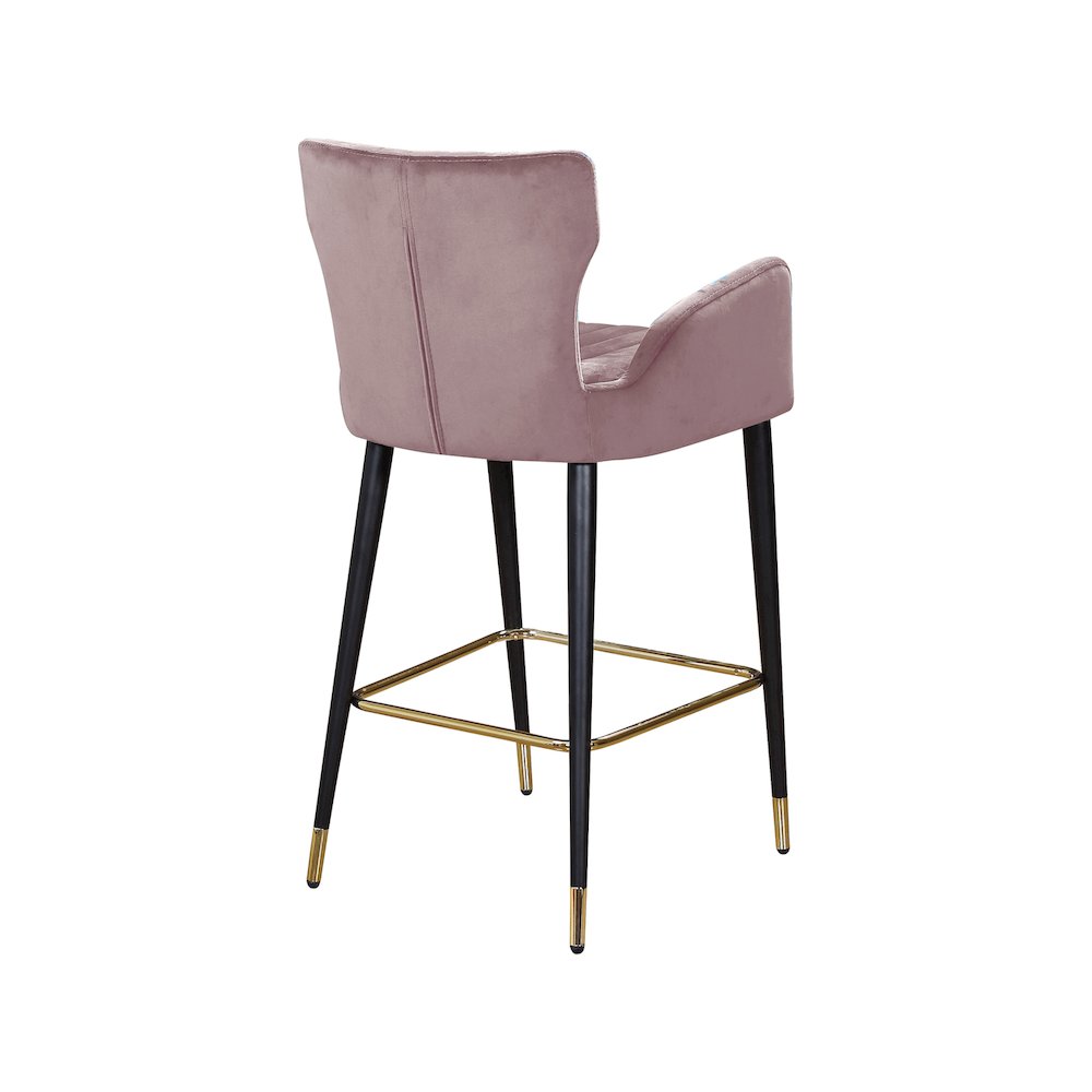 Luxe Pink Velvet Stool, Set of 2. Picture 2