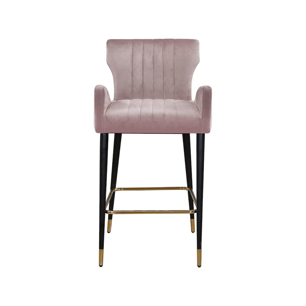 Luxe Pink Velvet Stool, Set of 2. Picture 3