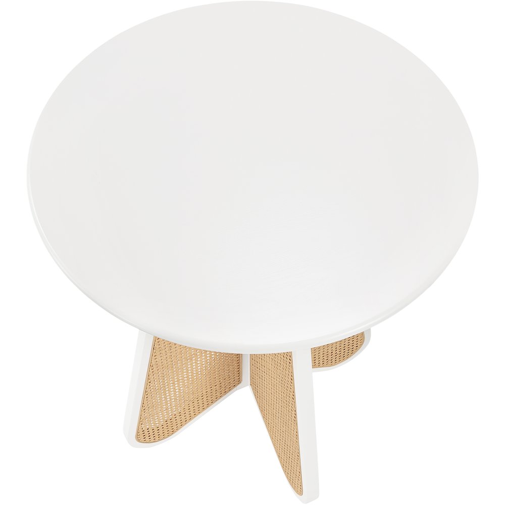 Butterfly 36" White / Natural Solid Wood And Natural Cane Bar Height Table. Picture 5