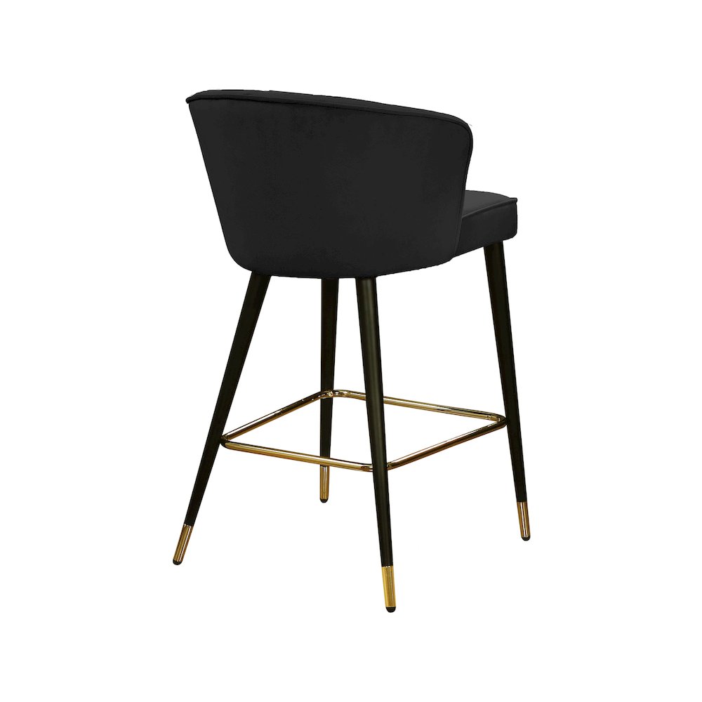 Cassie Black Velvet Stool, Set of 2. Picture 2