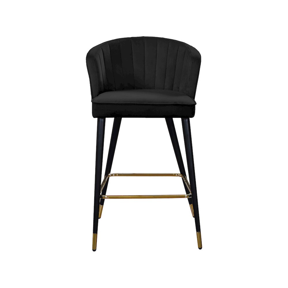 Cassie Black Velvet Stool, Set of 2. Picture 3