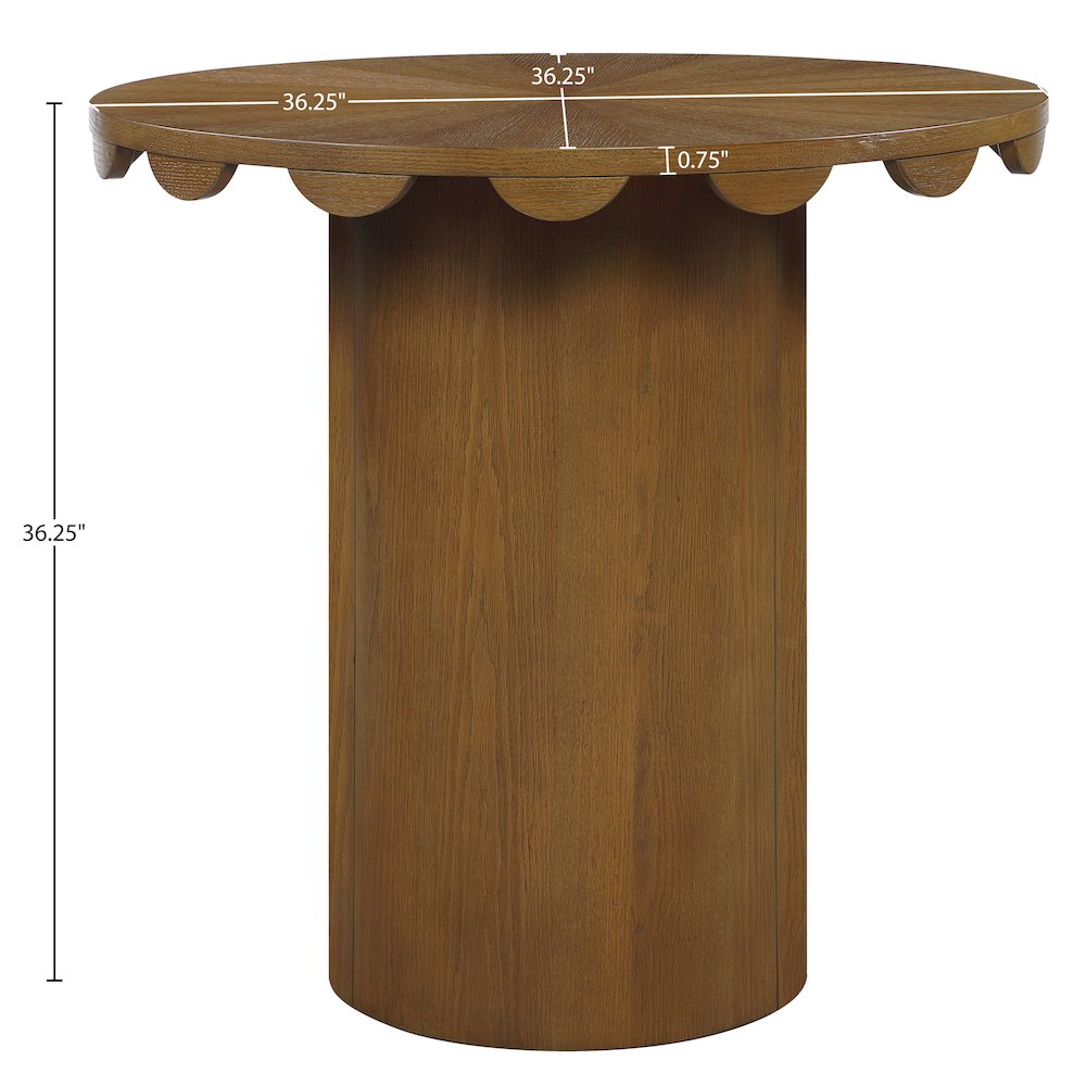 Dahlia 36" Brown Solid Wood And Natural Cane Counter Height Table. Picture 6
