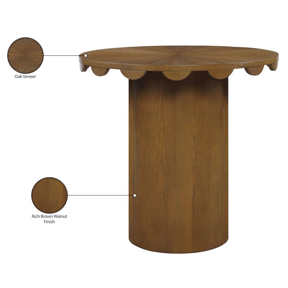 Dahlia 36" Brown Solid Wood And Natural Cane Counter Height Table. Picture 7