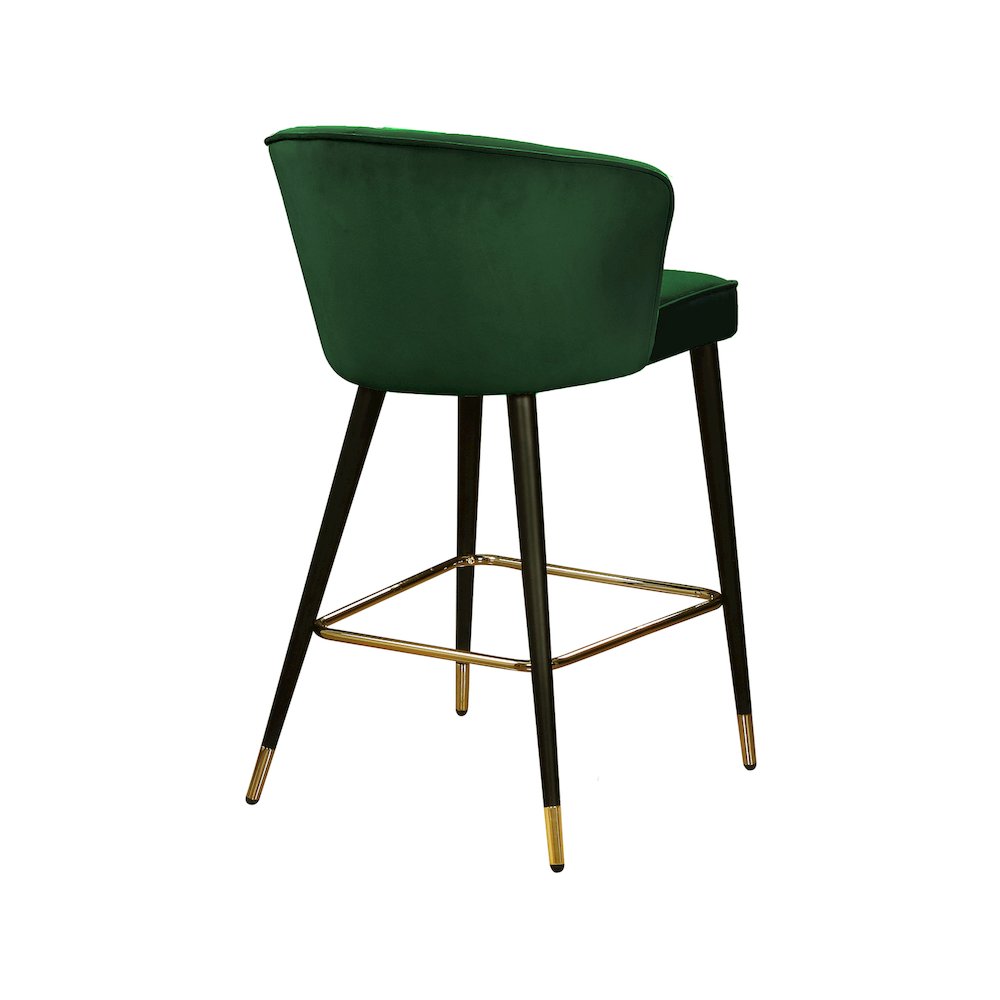 Cassie Green Velvet Stool, Set of 2. Picture 2