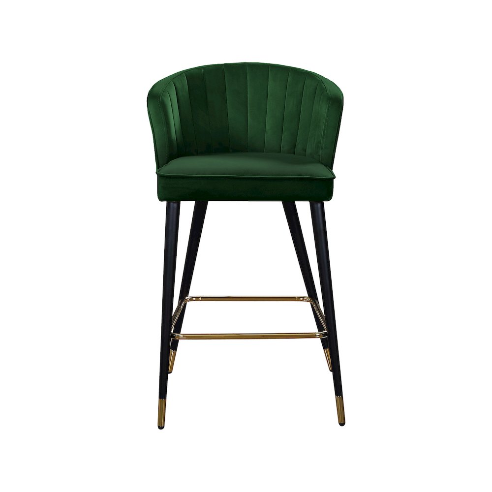 Cassie Green Velvet Stool, Set of 2. Picture 3