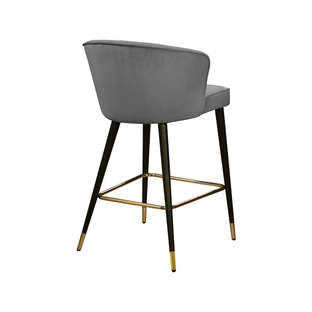 Cassie Grey Velvet Stool, Set of 2. Picture 2