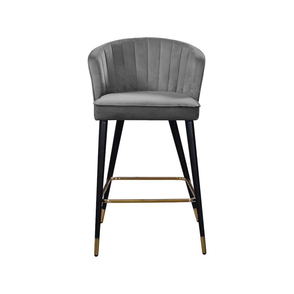 Cassie Grey Velvet Stool, Set of 2. Picture 3