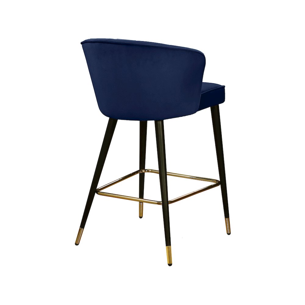 Cassie Navy Velvet Stool, Set of 2. Picture 2