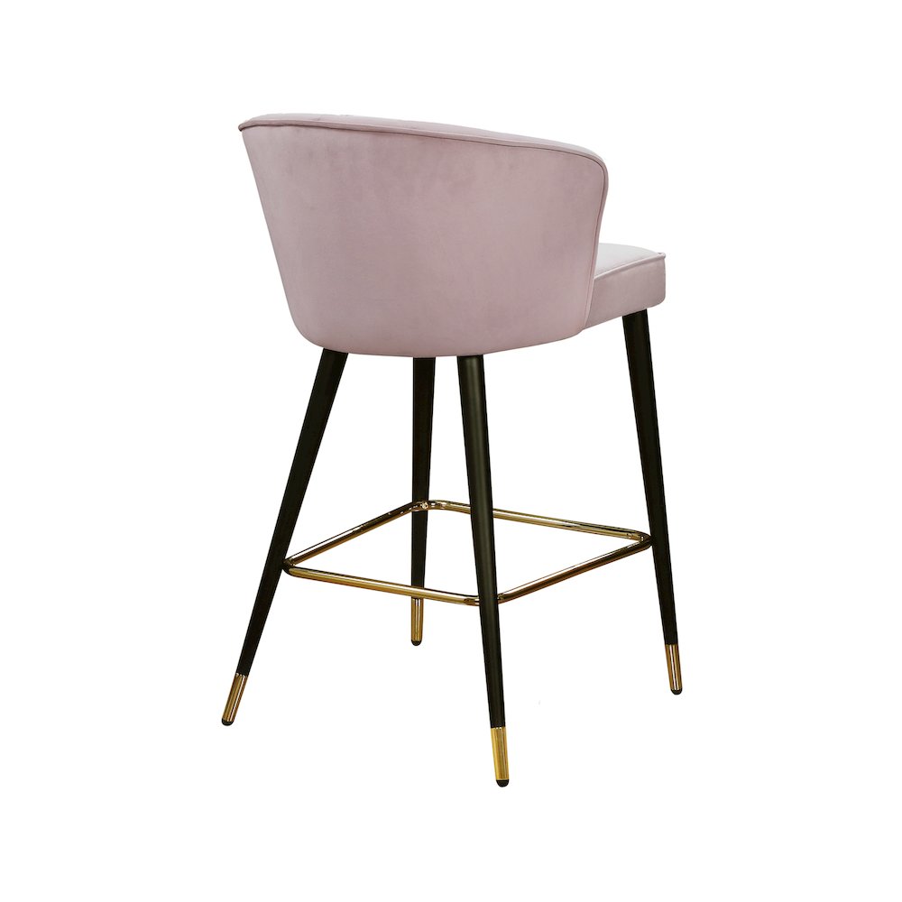 Cassie Pink Velvet Stool, Set of 2. Picture 2