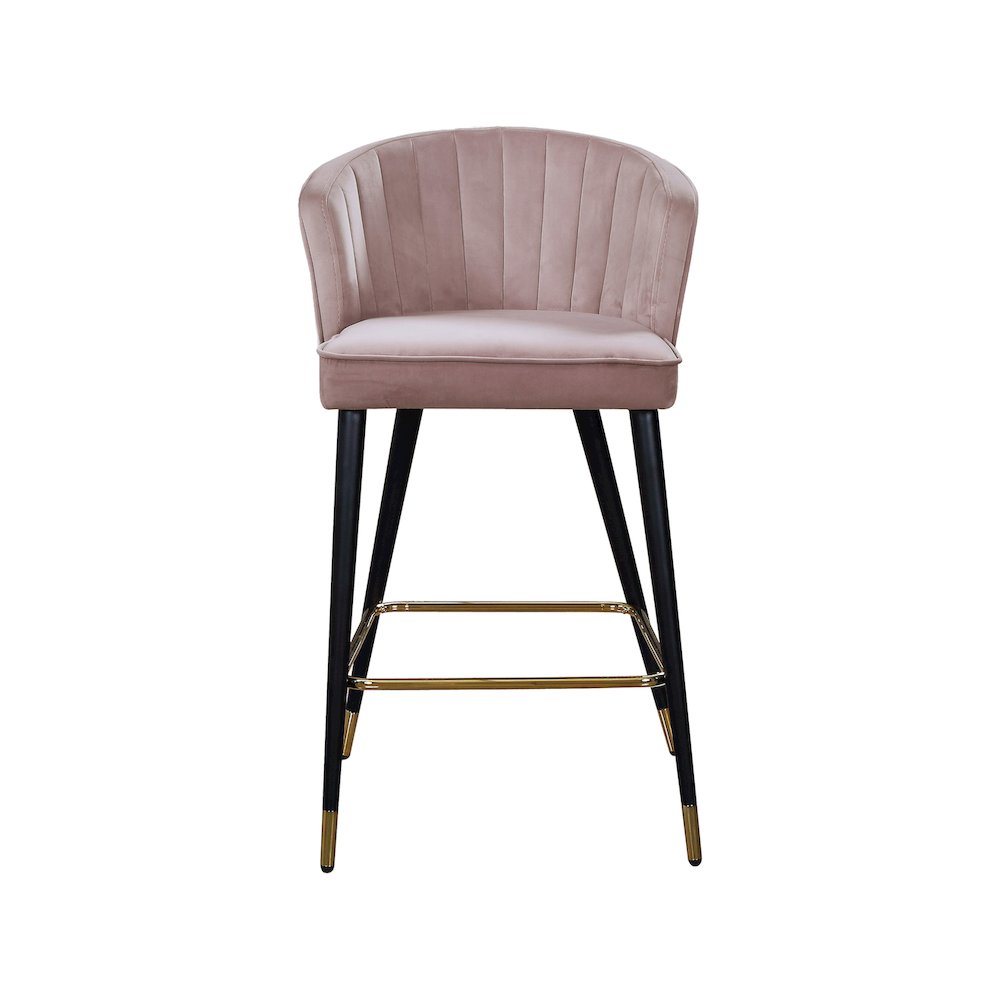 Cassie Pink Velvet Stool, Set of 2. Picture 3