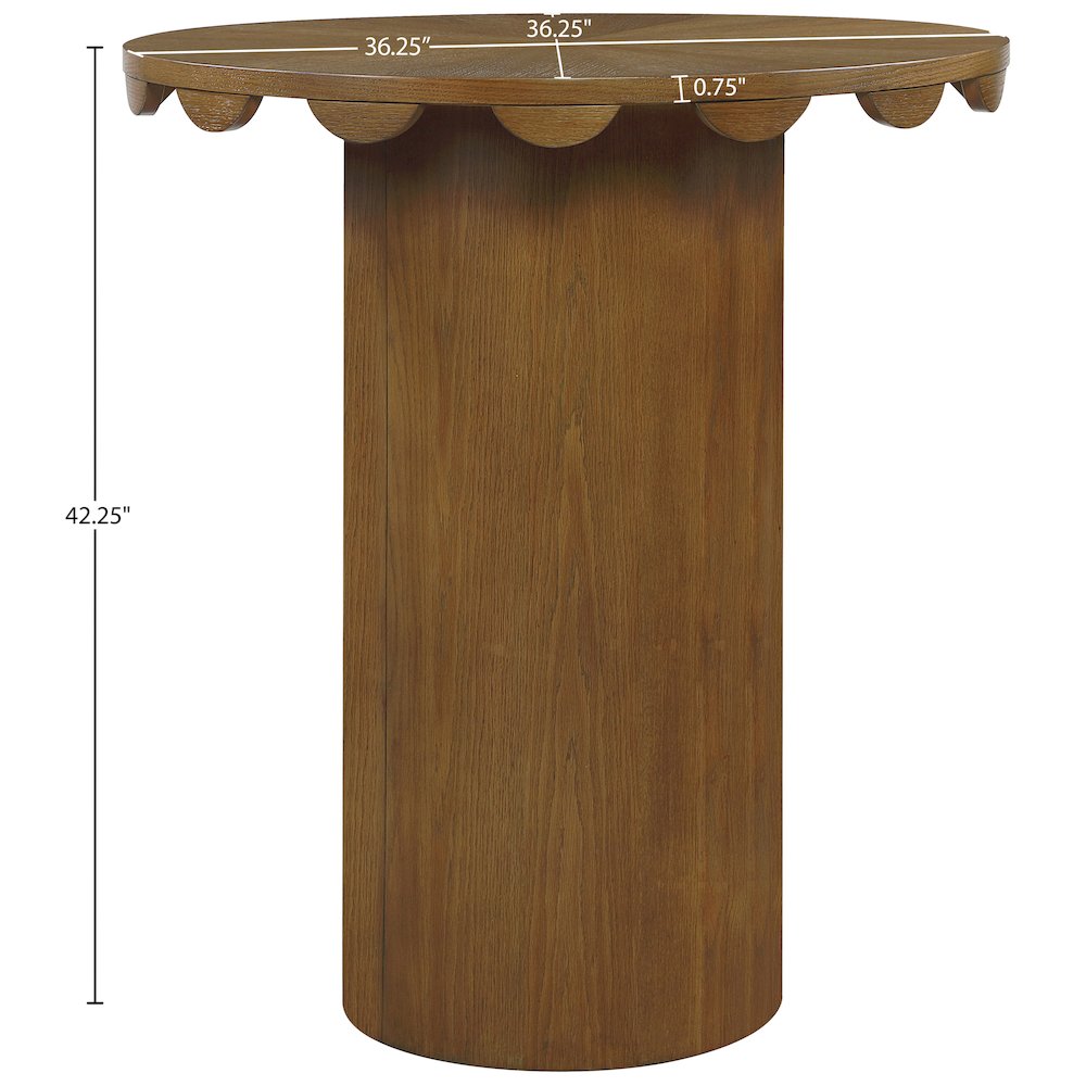 Dahlia 36" Brown Solid Wood And Natural Cane Bar Height Table. Picture 6