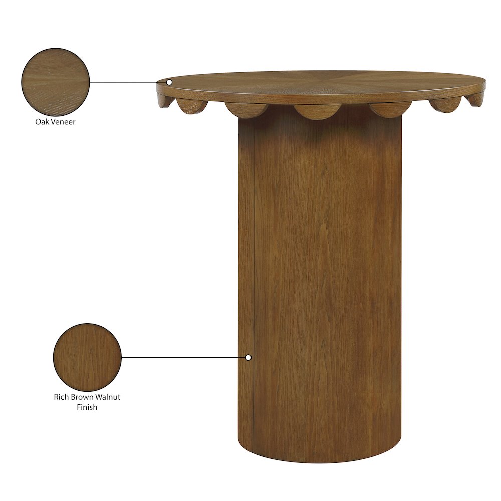 Dahlia 36" Brown Solid Wood And Natural Cane Bar Height Table. Picture 7