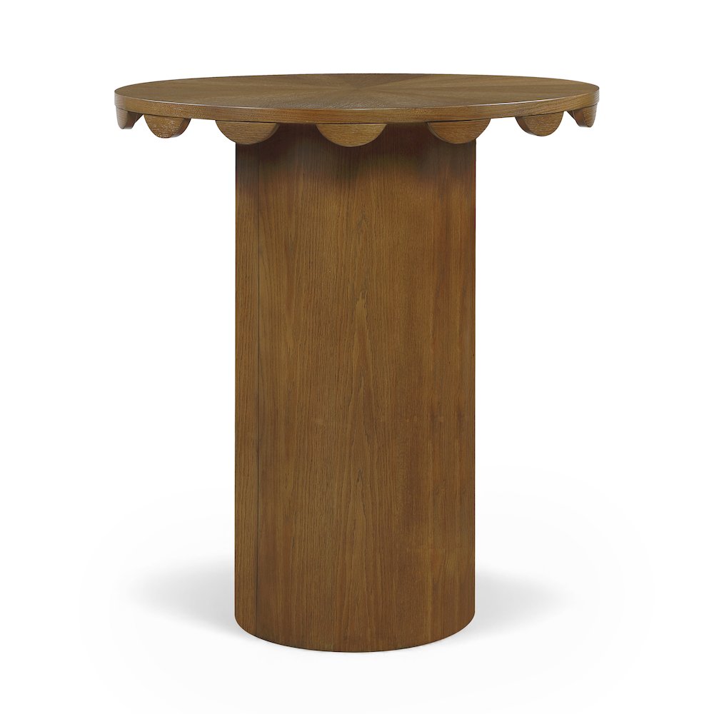 Dahlia 36" Brown Solid Wood And Natural Cane Bar Height Table. Picture 1