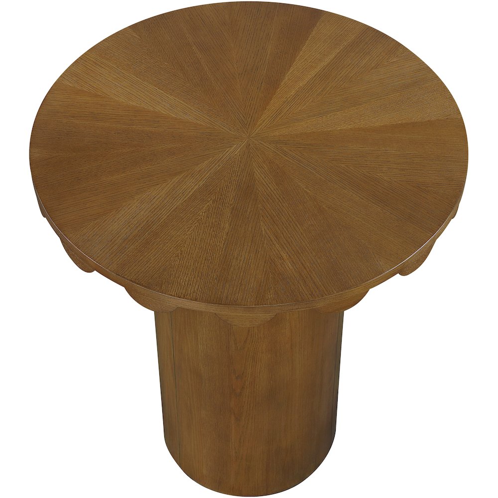 Dahlia 36" Brown Solid Wood And Natural Cane Bar Height Table. Picture 4