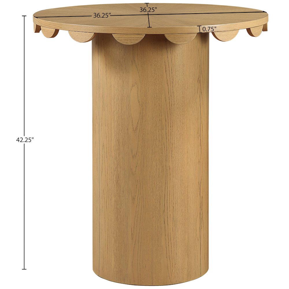 Dahlia 36" Natural Solid Wood And Natural Cane Bar Height Table. Picture 6