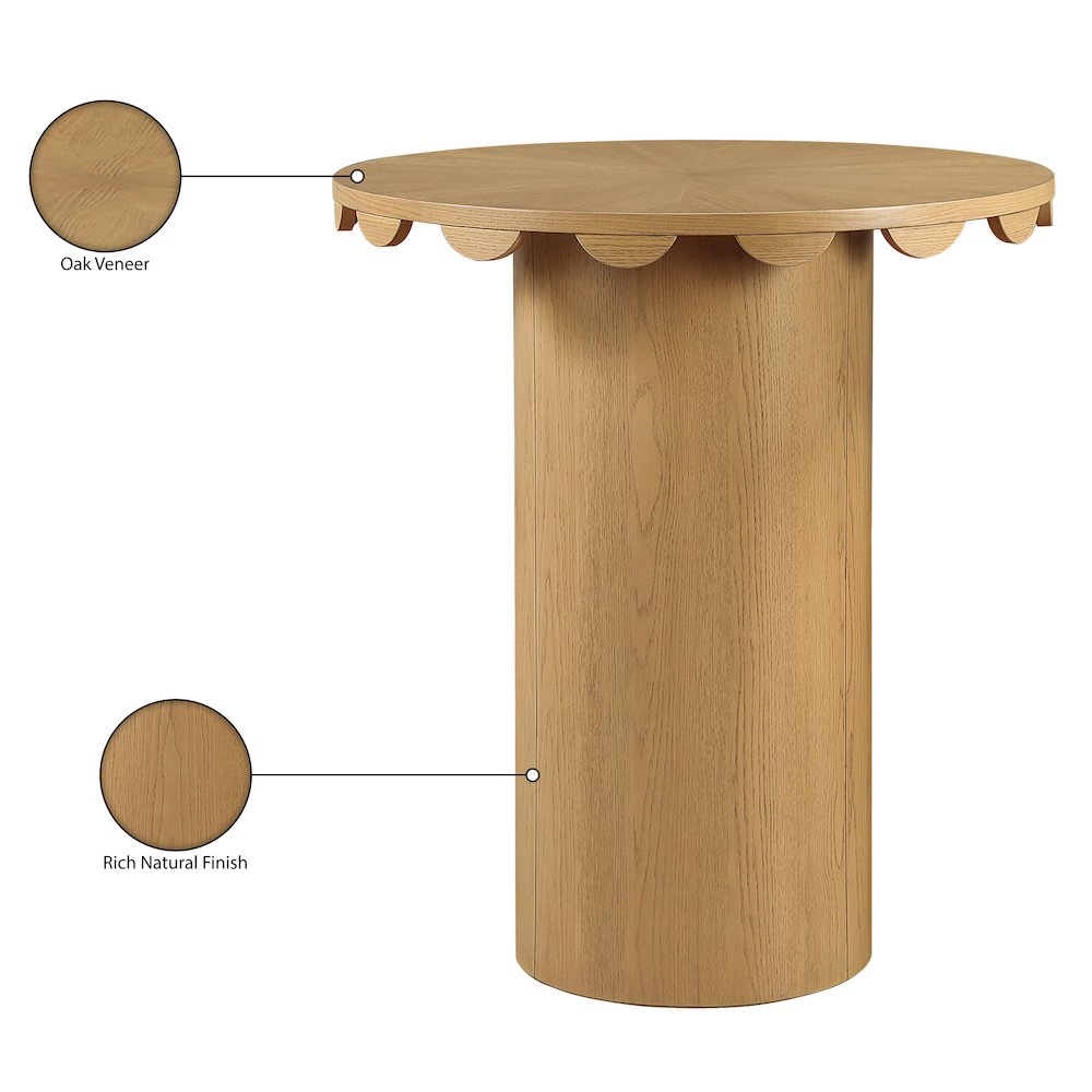 Dahlia 36" Natural Solid Wood And Natural Cane Bar Height Table. Picture 7