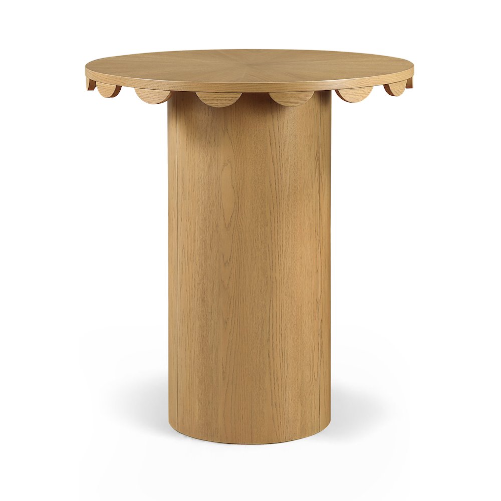 Dahlia 36" Natural Solid Wood And Natural Cane Bar Height Table. Picture 1