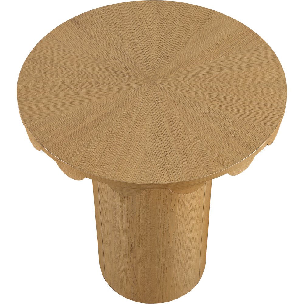 Dahlia 36" Natural Solid Wood And Natural Cane Bar Height Table. Picture 4