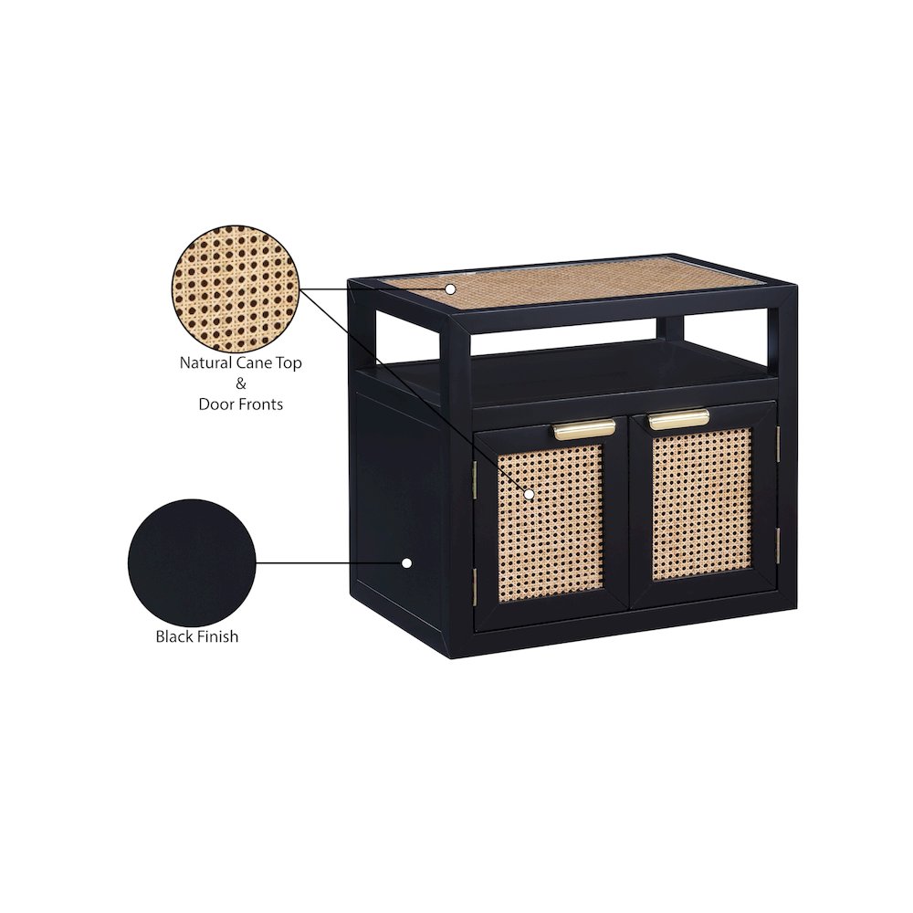 Cole Black Night Stand. Picture 14