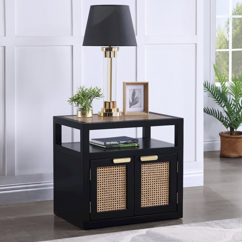 Cole Black Night Stand. Picture 2