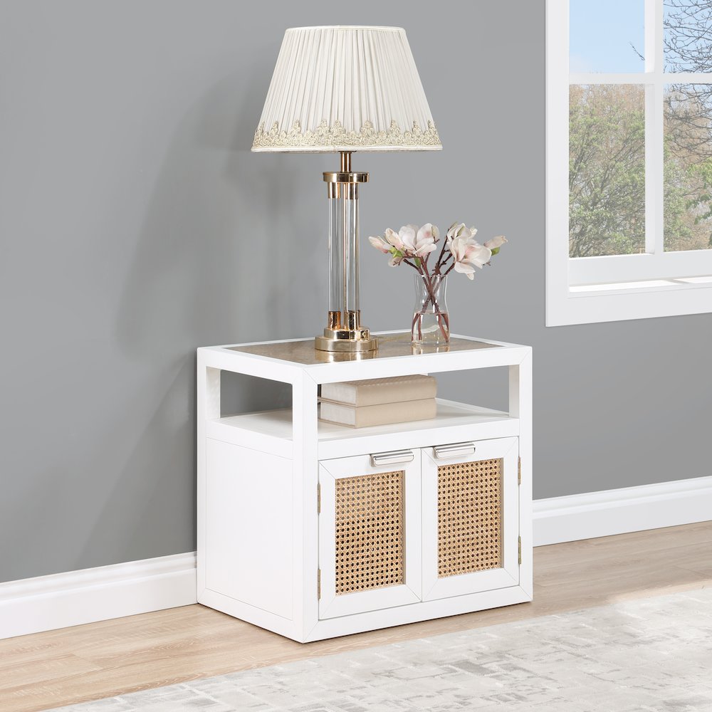 Cole White Night Stand. Picture 2