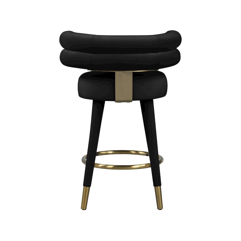 Fitzroy Black Velvet Counter Stool, Set of 2. Picture 3
