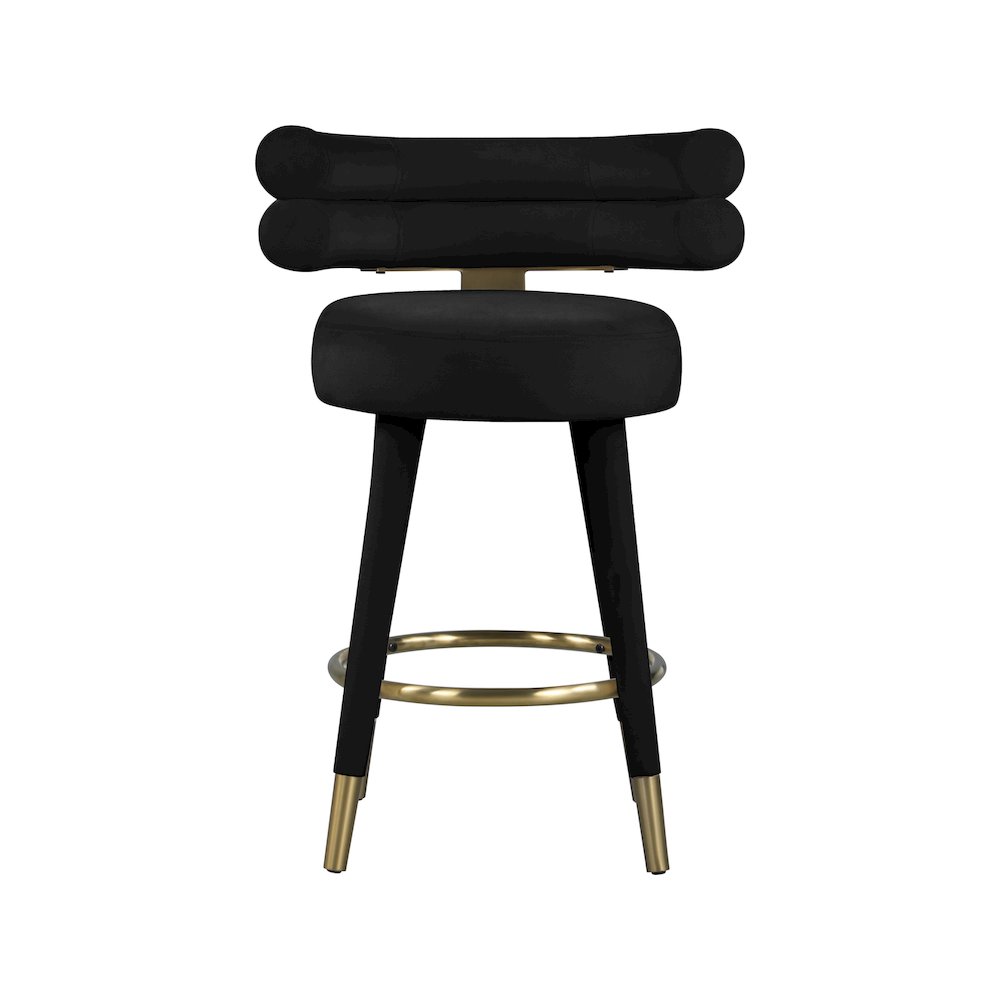 Fitzroy Black Velvet Counter Stool, Set of 2. Picture 5
