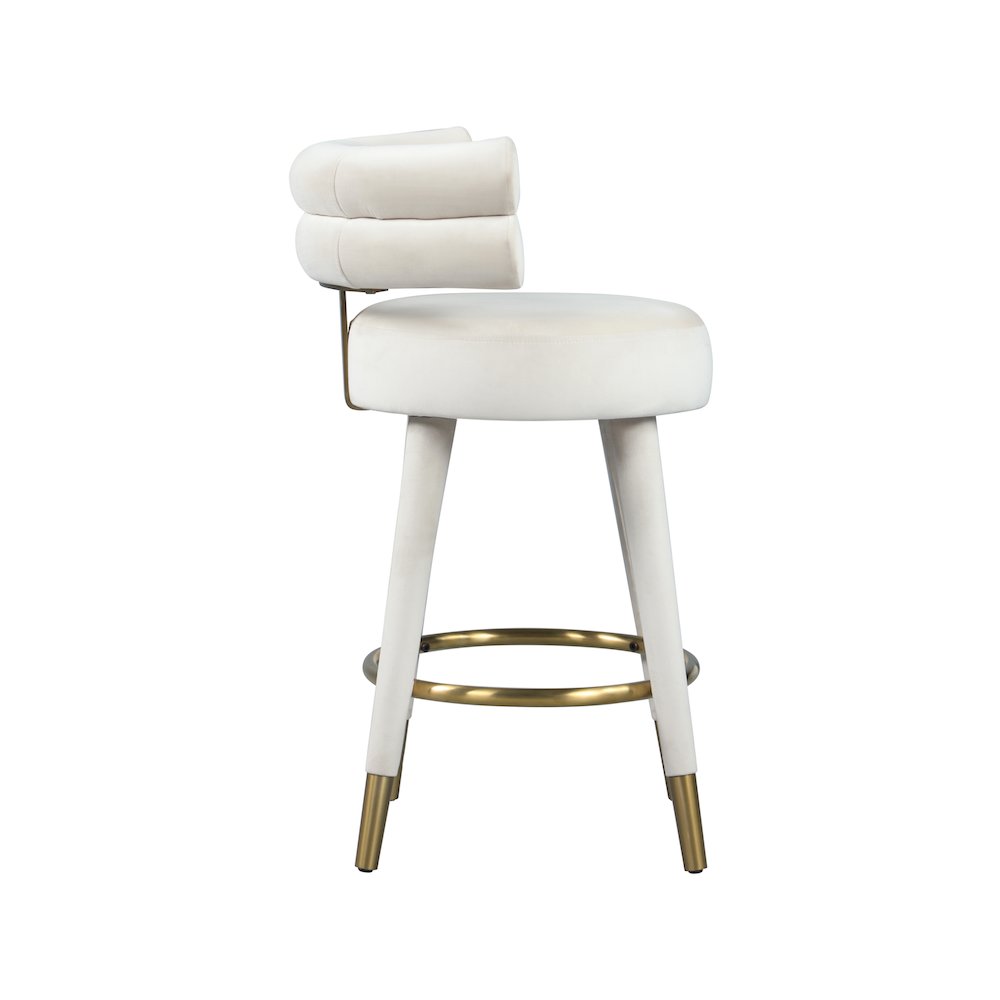Fitzroy Cream Velvet Counter Stool, Set of 2. Picture 4