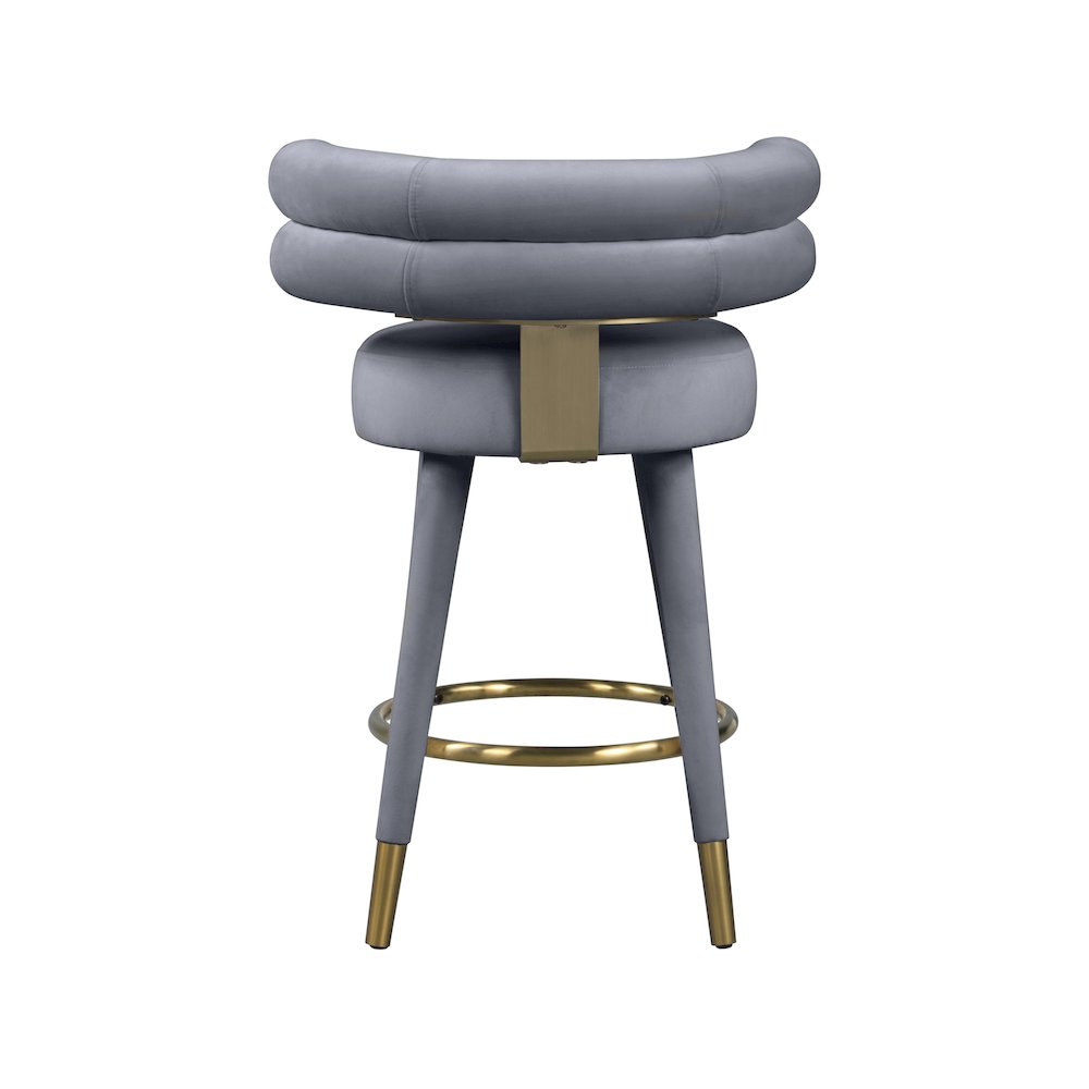 Fitzroy Grey Velvet Counter Stool, Set of 2. Picture 3