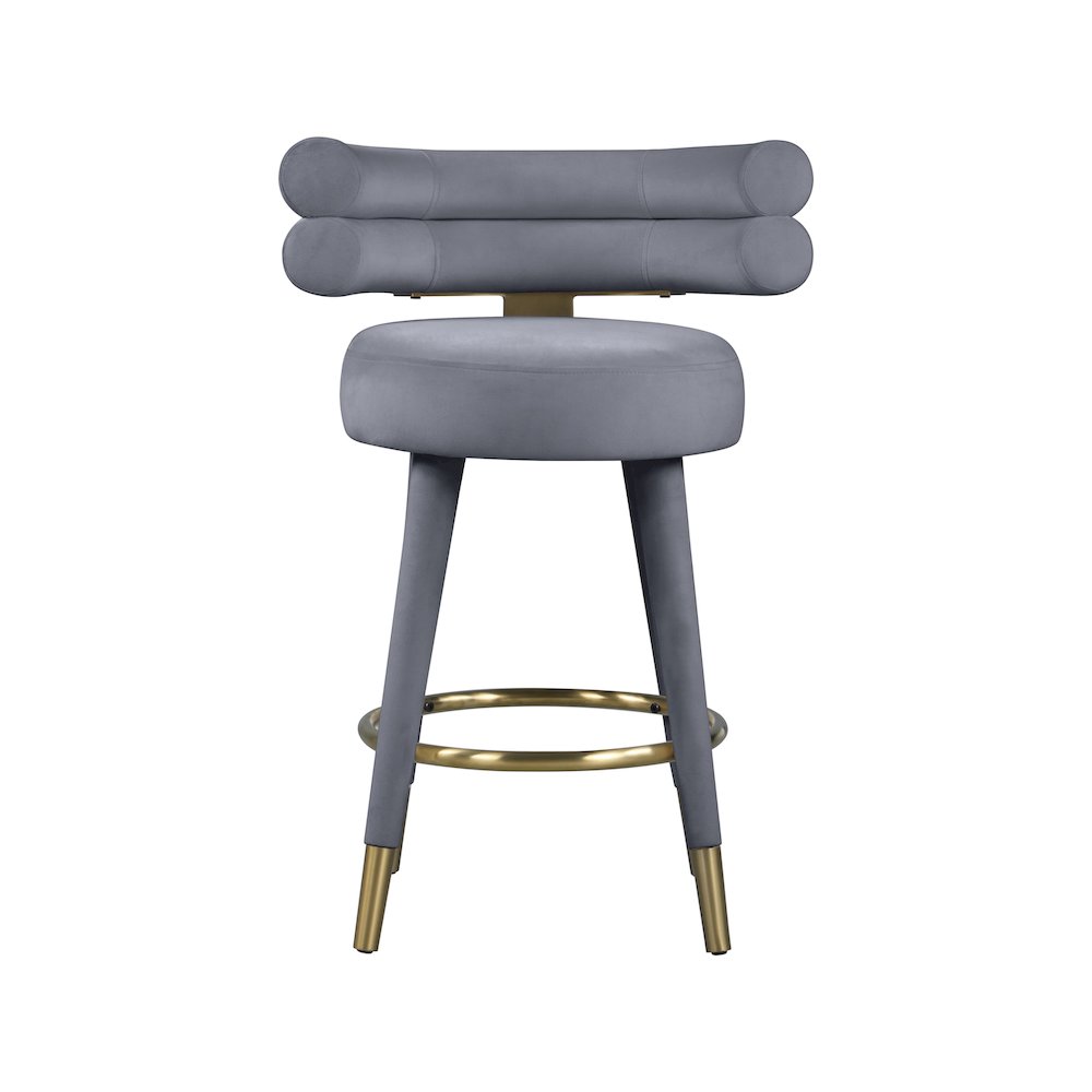 Fitzroy Grey Velvet Counter Stool, Set of 2. Picture 5