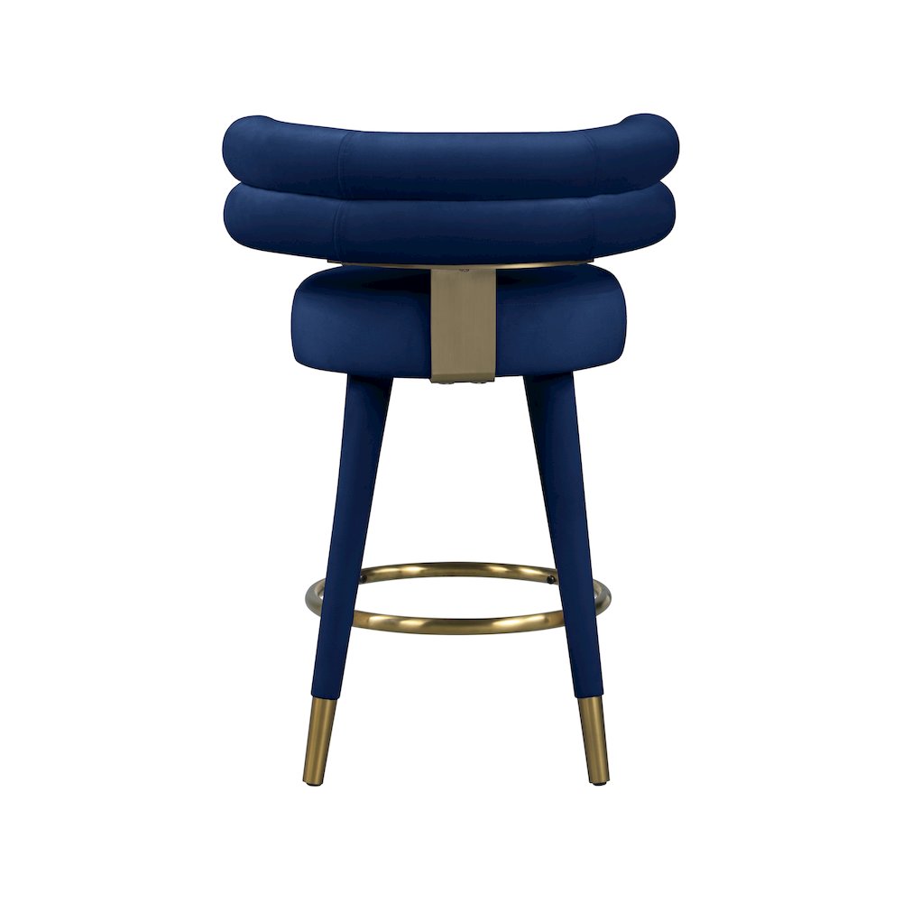 Fitzroy Navy Velvet Counter Stool, Set of 2. Picture 3