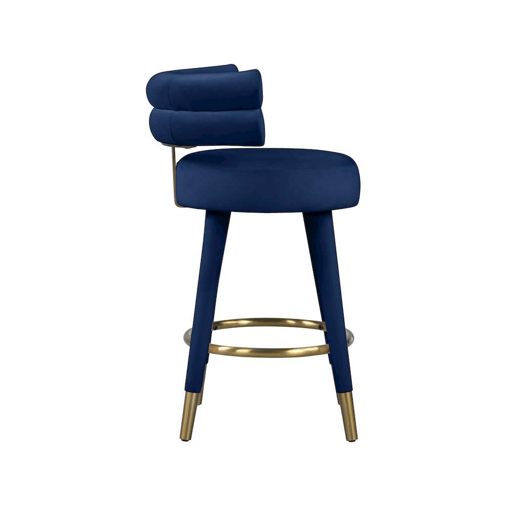 Fitzroy Navy Velvet Counter Stool, Set of 2. Picture 4
