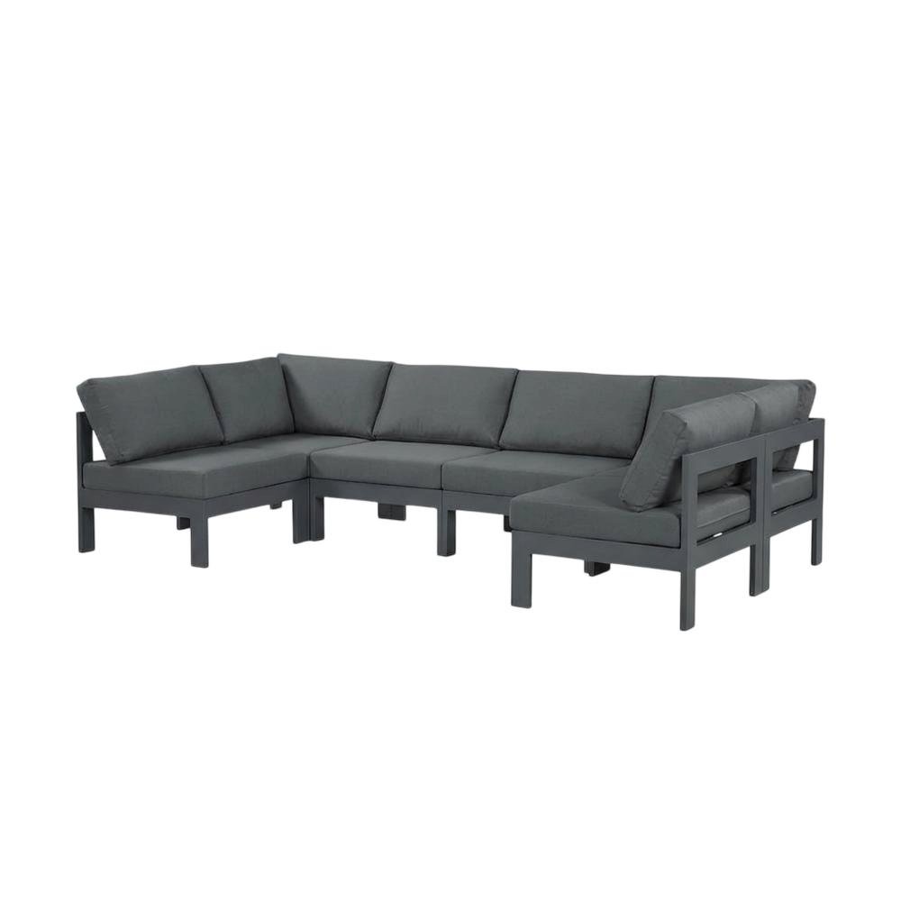 Gray Fabric Outdoor Patio Modular Sectional With Contemporary Design. Picture 1