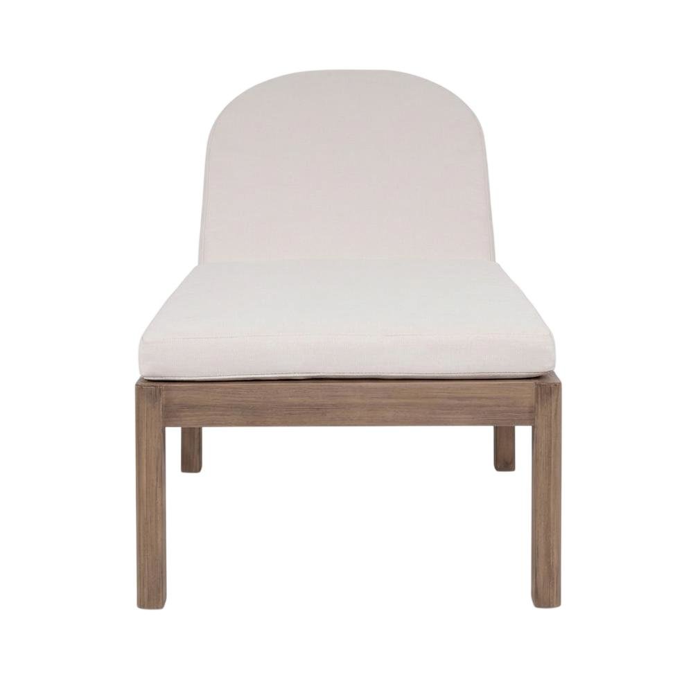Cream Fabric Outdoor Lounge Chair With Contemporary Style And Cushioned Seat. Picture 4