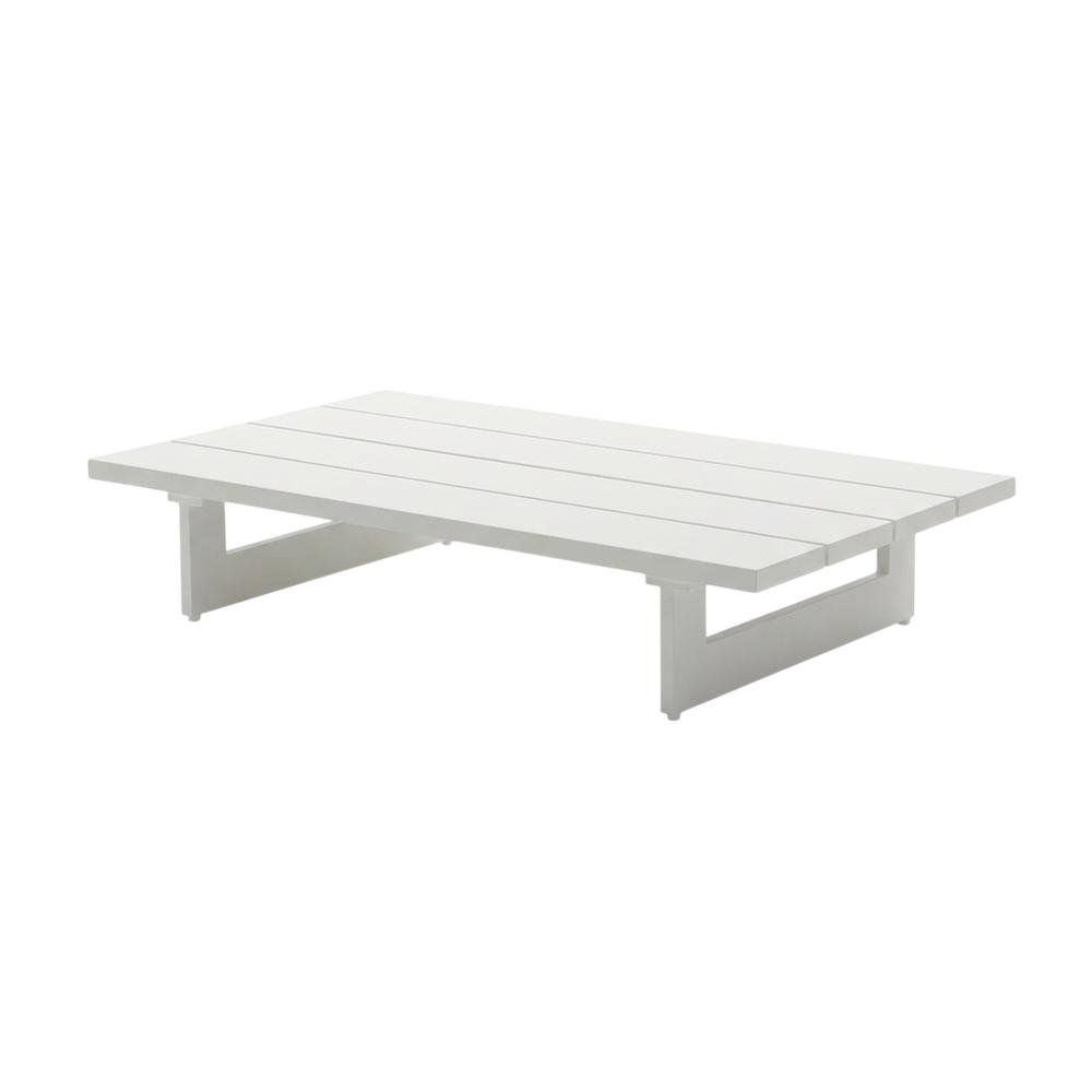 White Outdoor Patio Coffee Table With Contemporary Style And Durable Finish. Picture 1
