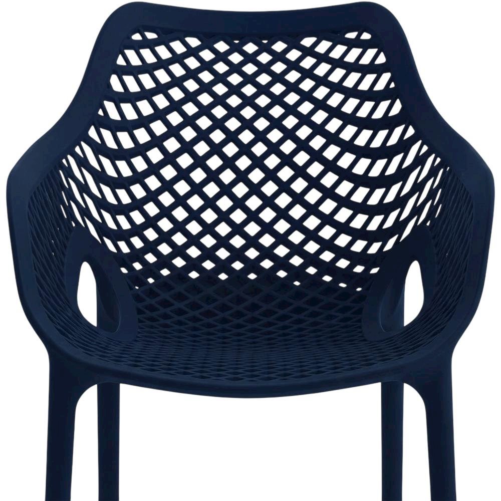 Navy Outdoor Dining Chair Set With Protective Finish For Patio Use. Picture 4