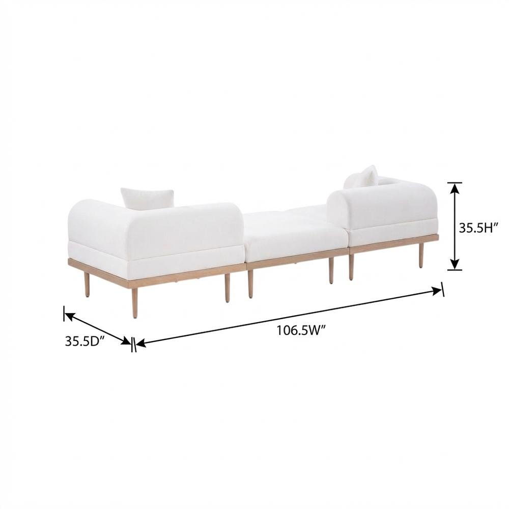 Cream Fabric Modular Outdoor Sofa Set With Cushions And Contemporary Style. Picture 7