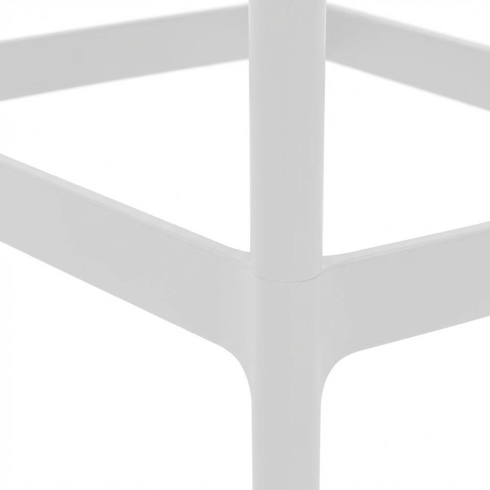 White Outdoor Patio Stool Set Of 4 With Anti-Uv Finish And Contemporary Style. Picture 6