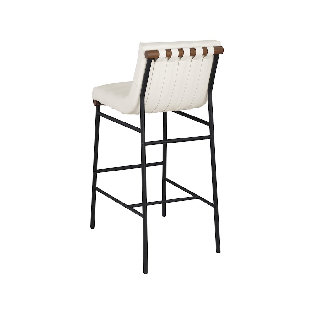 Burke Cream Vegan Leather Bar Stool. Picture 5