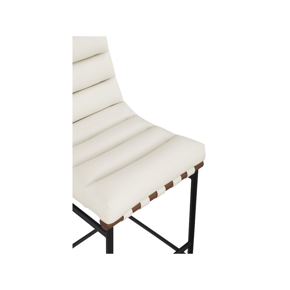 Burke Cream Vegan Leather Bar Stool. Picture 7