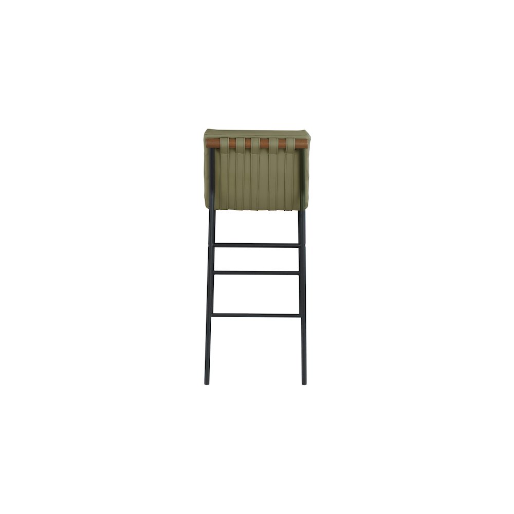 Burke Olive Green Vegan Leather Bar Stool. Picture 4