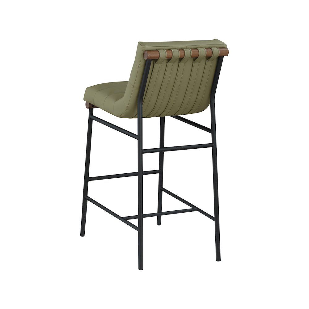 Burke Olive Green Vegan Leather Bar Stool. Picture 6